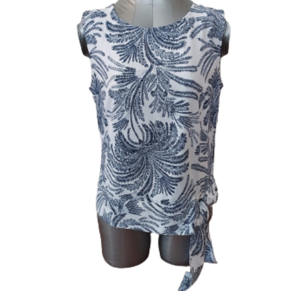 Talbots blue and white tank